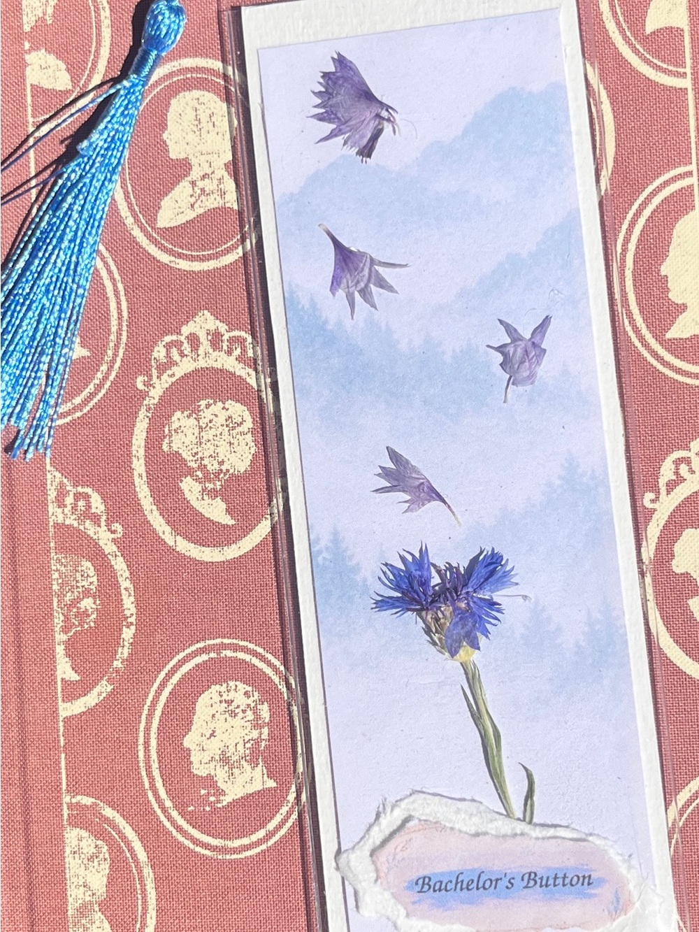 Handmade Pressed Bachelor’s Button Bookmark | Cornflower | Real Flowers